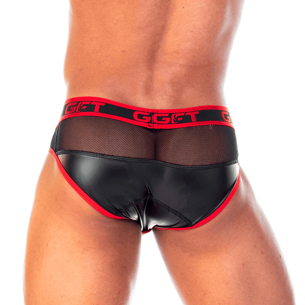 2 Fetiche Red Zipper Brief