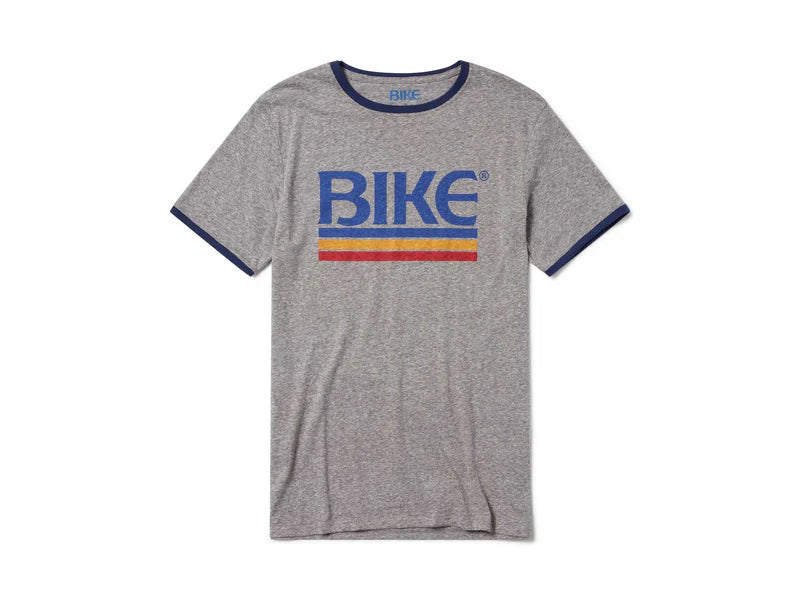Gray Bike logo t-shirt made from 60% Cotton and 40% Polyester.