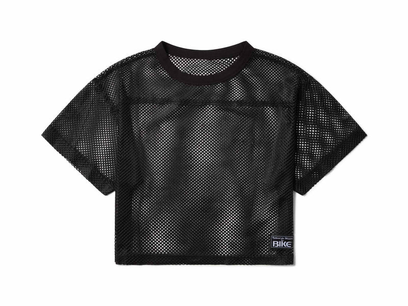 BIKE's Black crop football jersey made of mesh