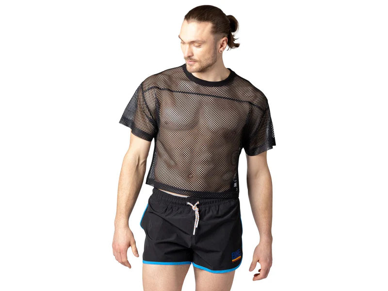 BIKE's Black crop football jersey made of mesh