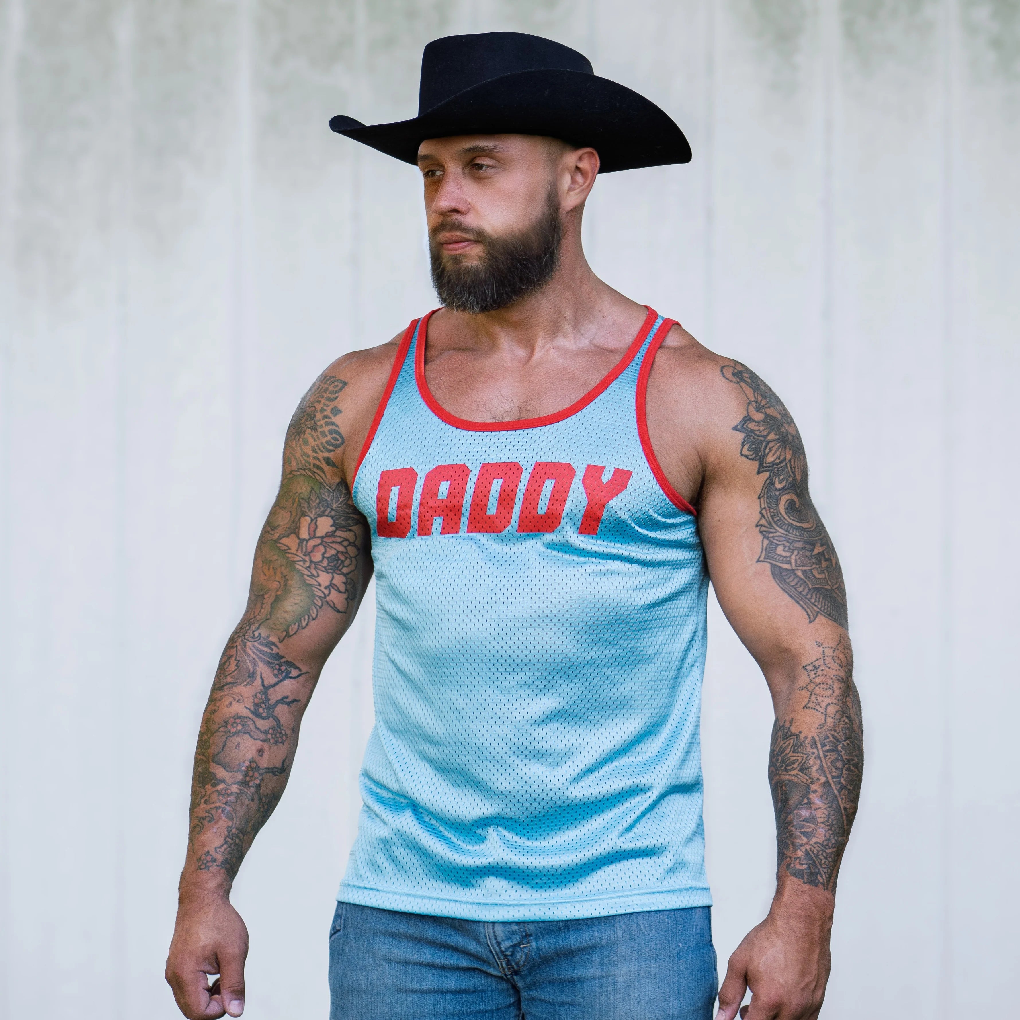 Light Blue and Red Daddy Tank Top