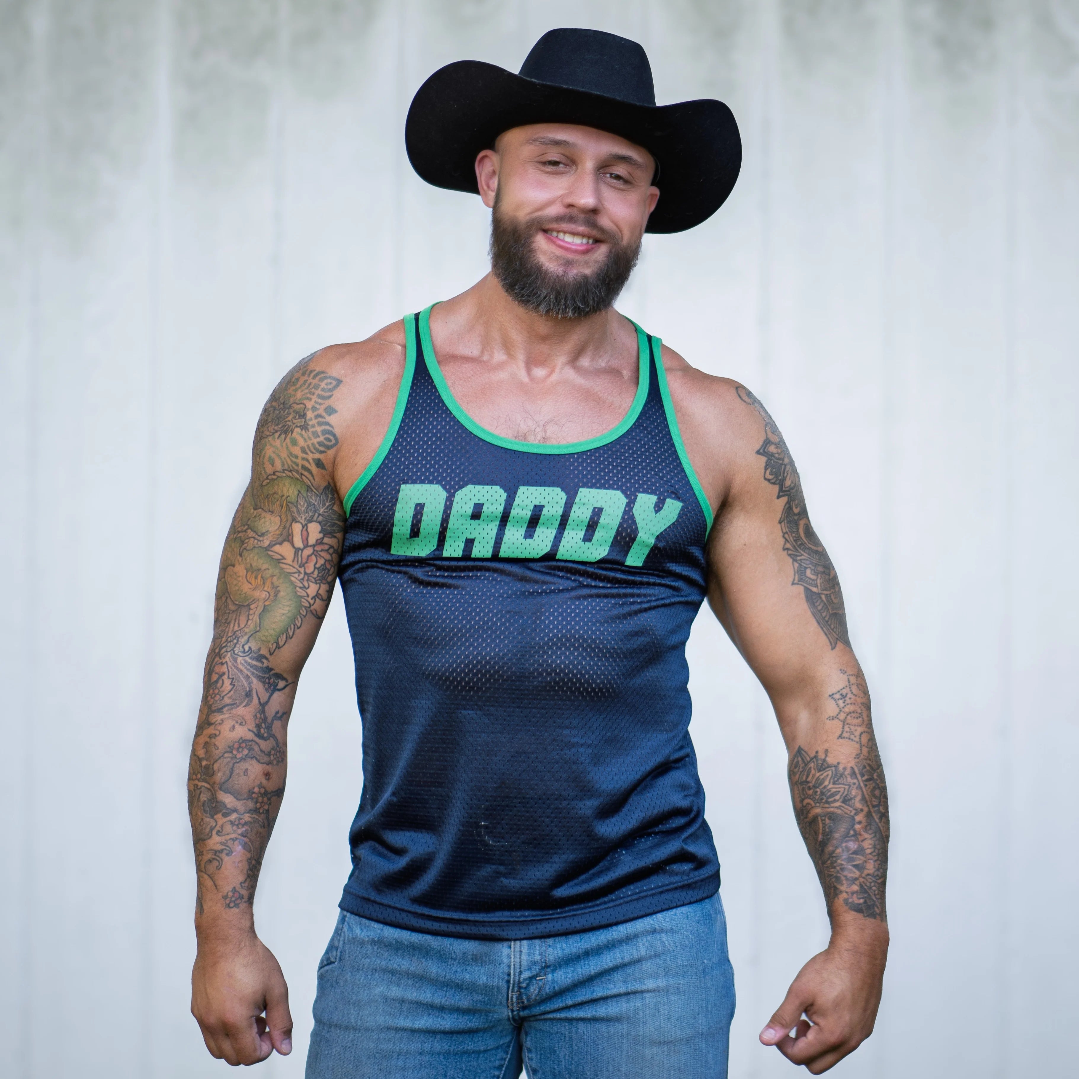 Navy and Green Daddy Tank Top
