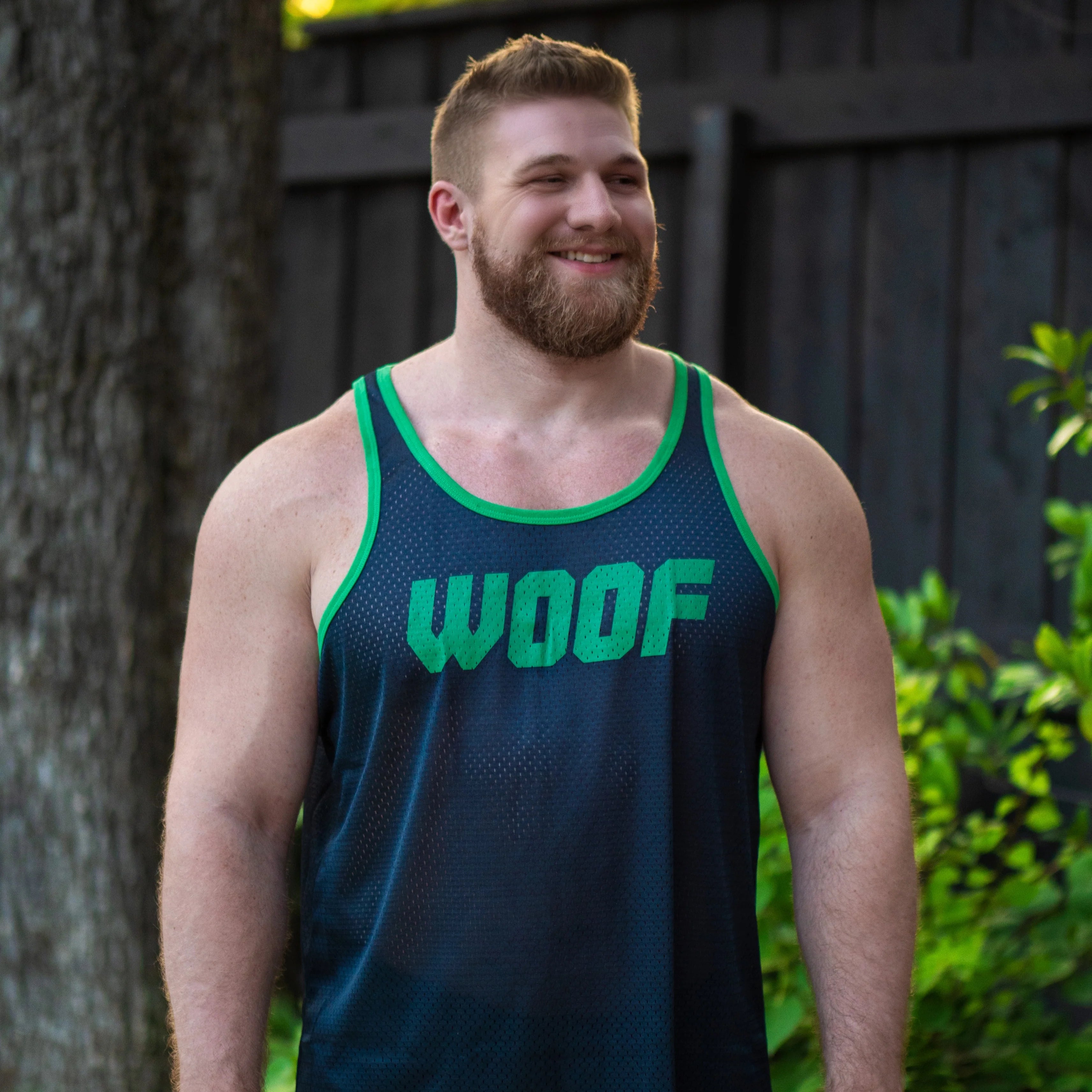 Blue and Green Woof Tank Top