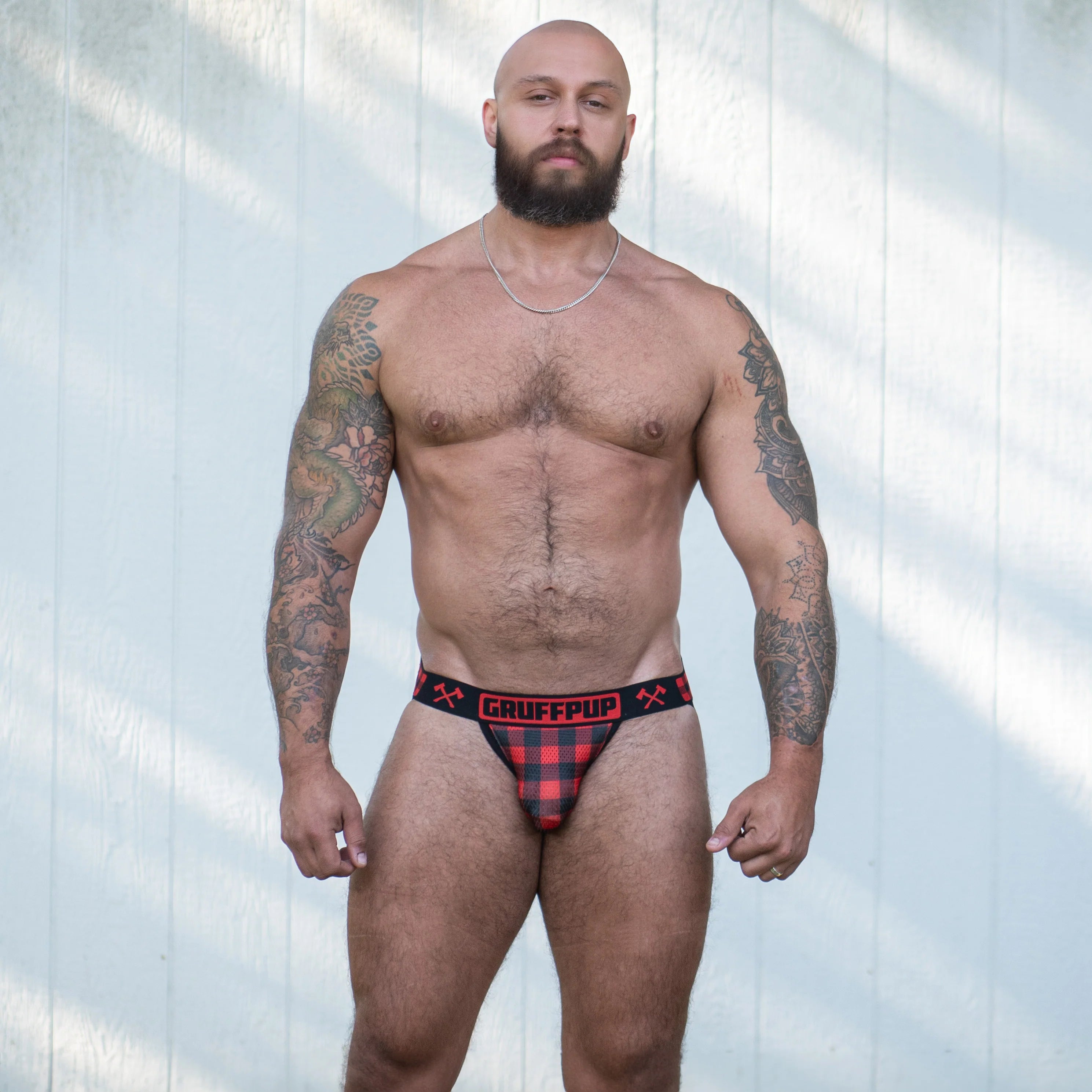 Men's sexy plaid jockstrap