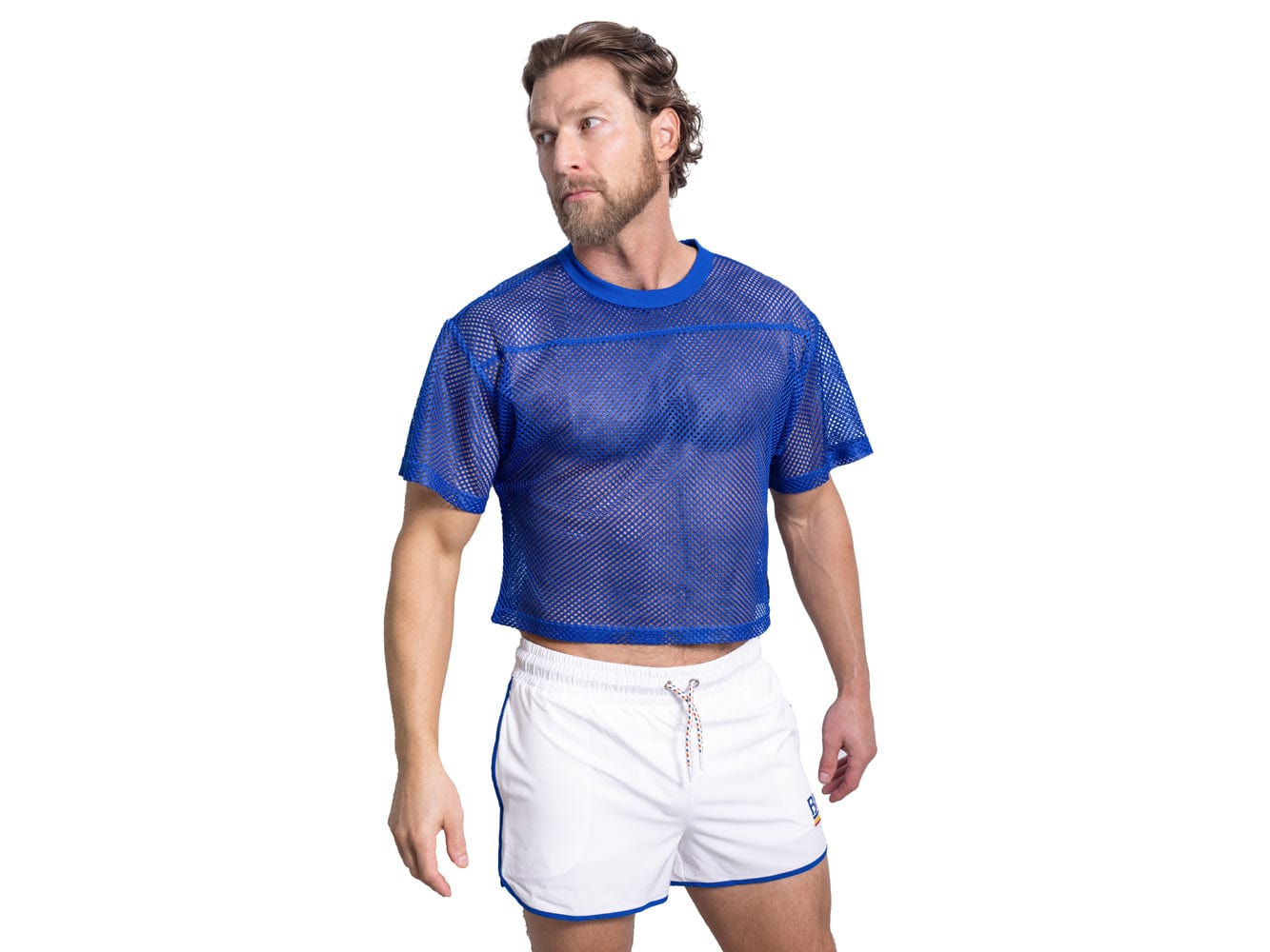 BIKE's Blue crop football jersey made of mesh