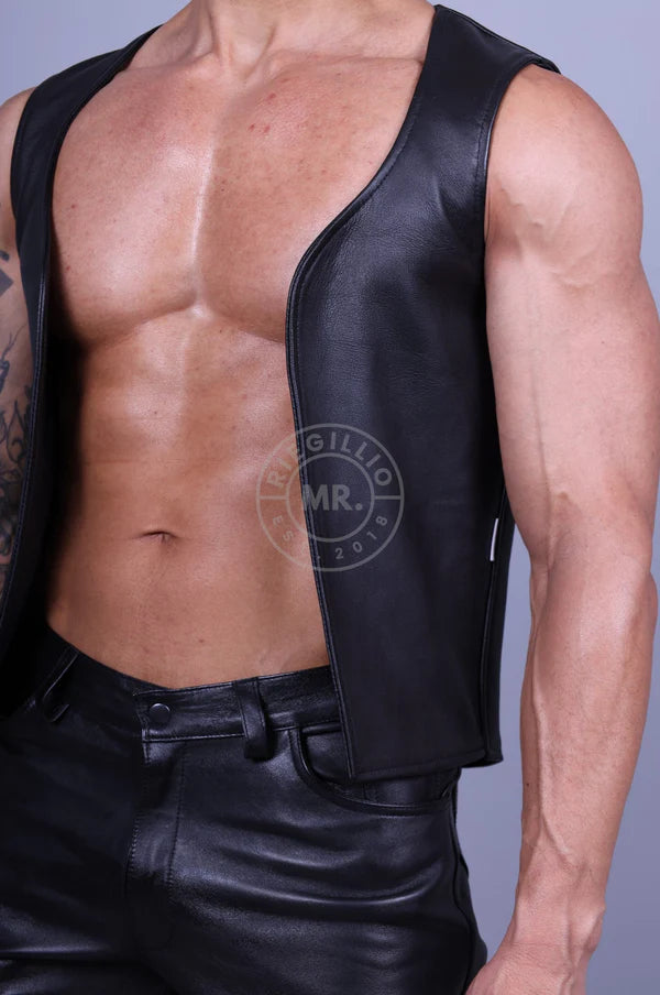 Leather Vest - Black