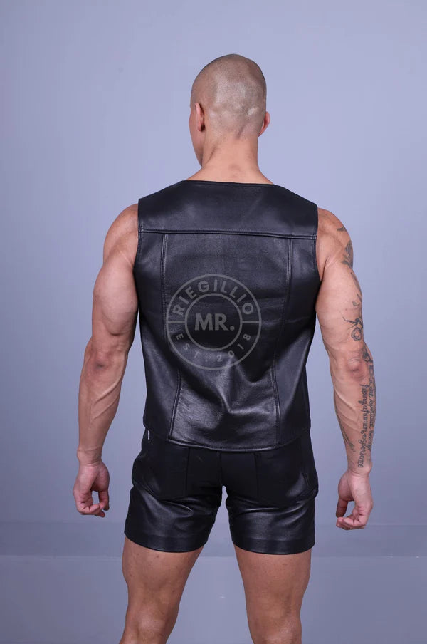Leather Vest - Black