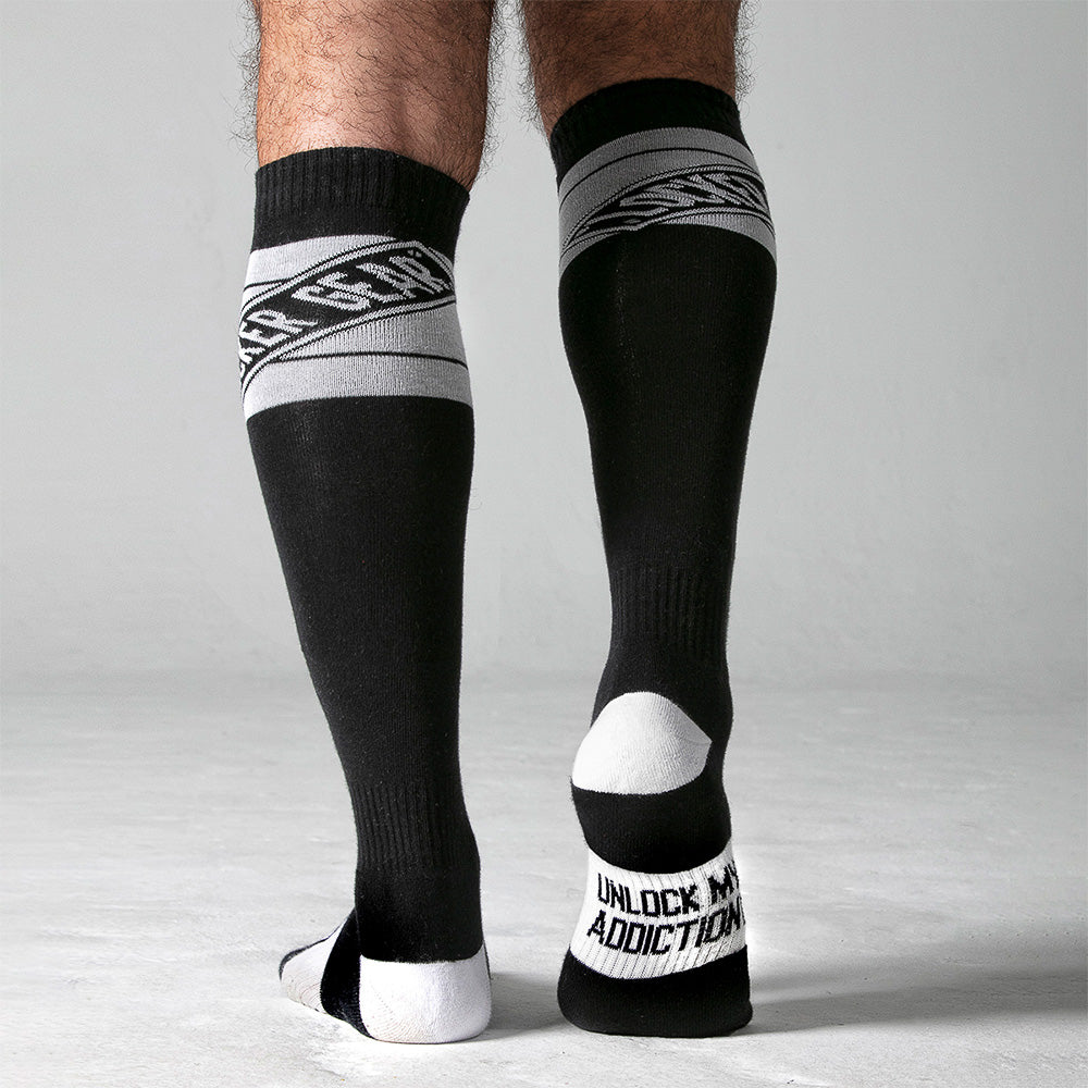 Sexy black/white knee high socks fetish