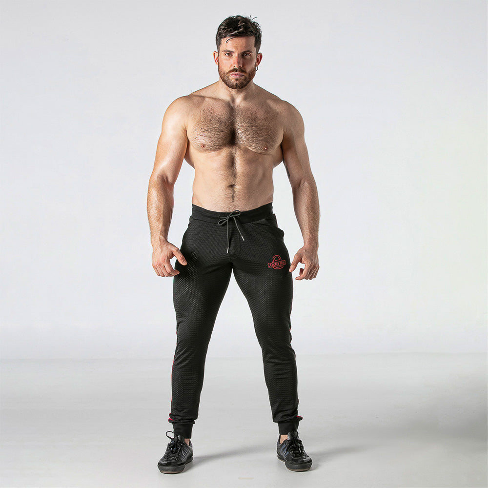 Mesh Back-Zip Jogger with Red Stripe