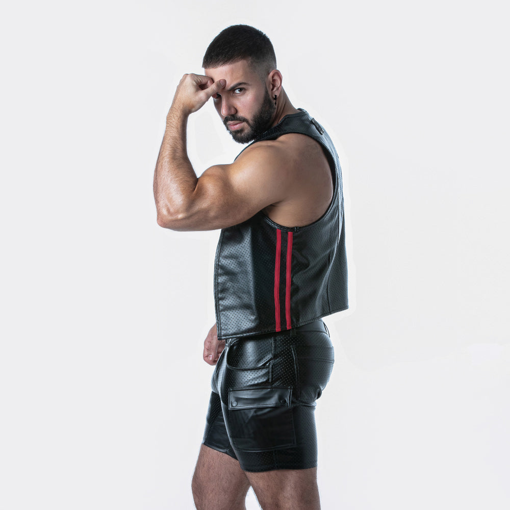 Punch Hole Leatherette Vest