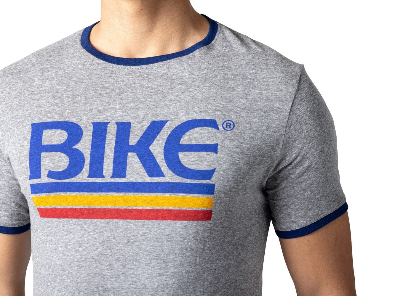 Gray Bike logo t-shirt made from 60% Cotton and 40% Polyester.