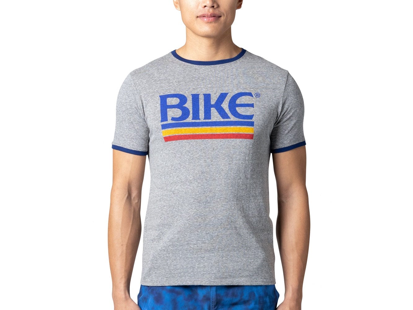 Gray Bike logo t-shirt made from 60% Cotton and 40% Polyester.