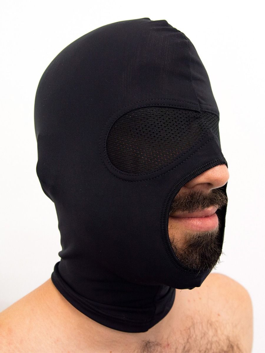 Lycra Hood made of premium grade spandex that gives it a tight fitting look. It has mesh eye covering that allows some visibility while maintaining discretion. It also has large mouth opening for breathing and smelling.