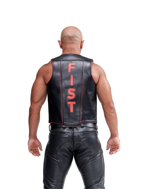 Leather Muscle Vest With FIST Logo