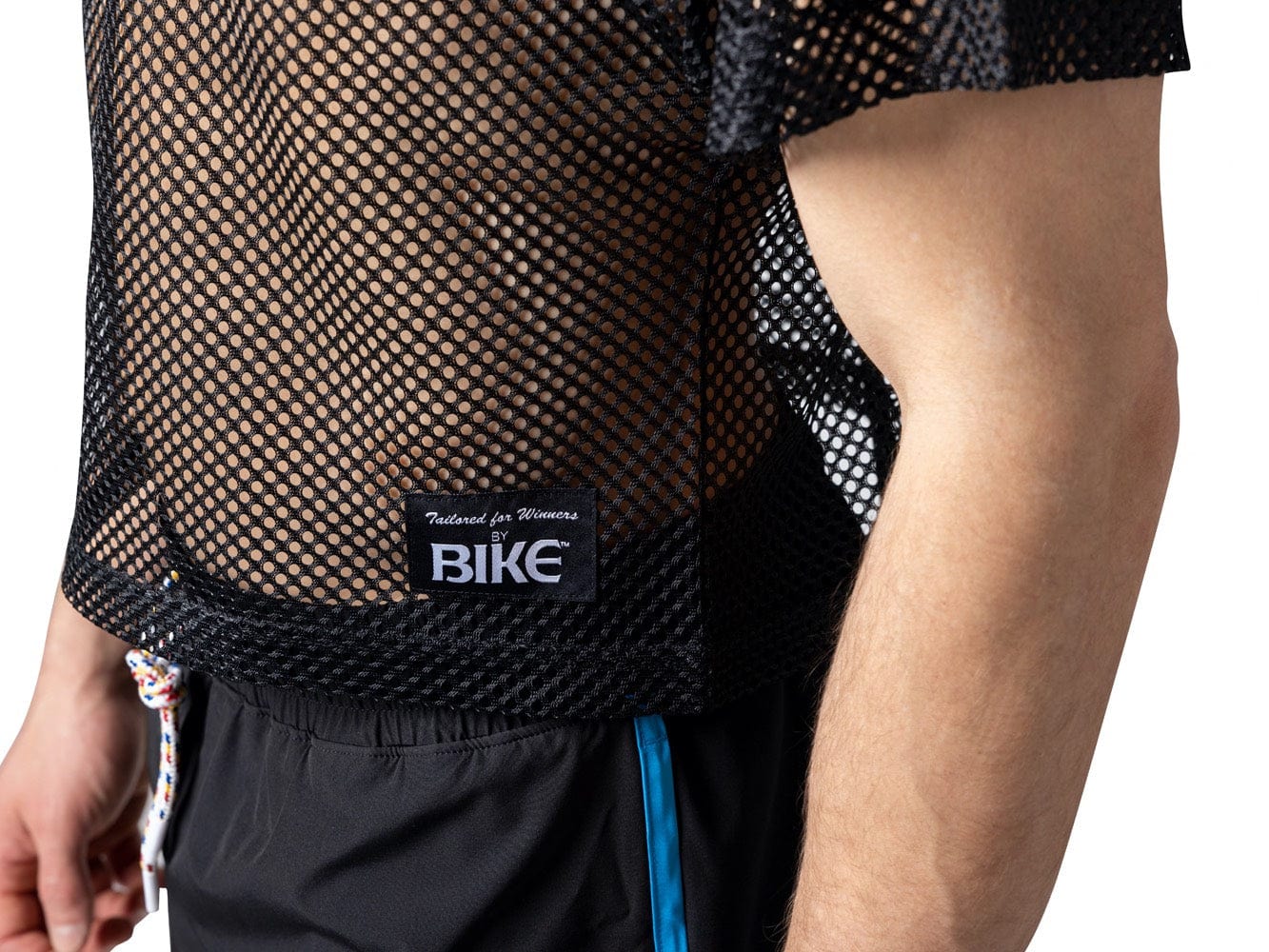 BIKE's Black crop football jersey made of mesh
