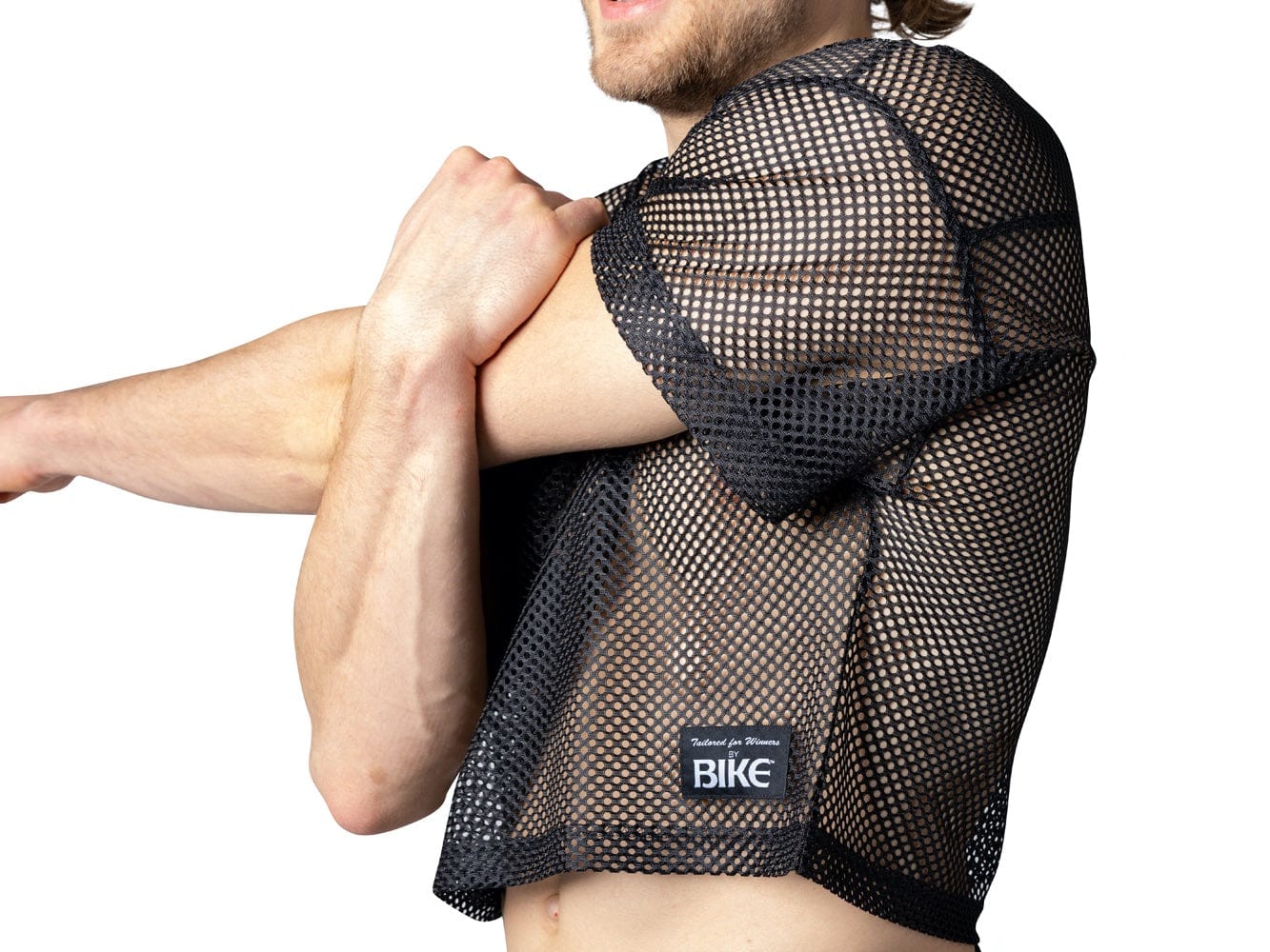BIKE's Black crop football jersey made of mesh
