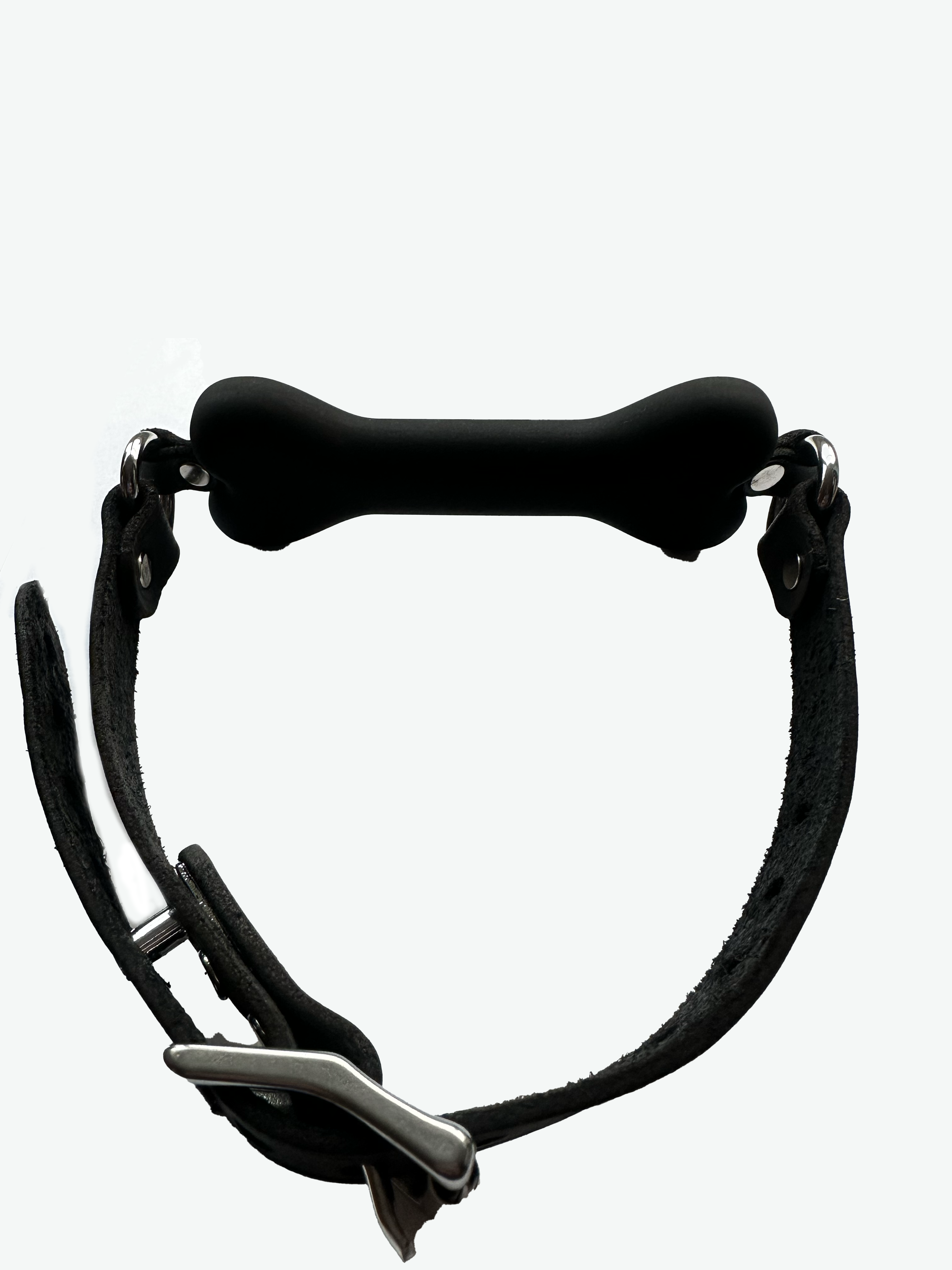 Leather Silicone Puppy Bone Gag