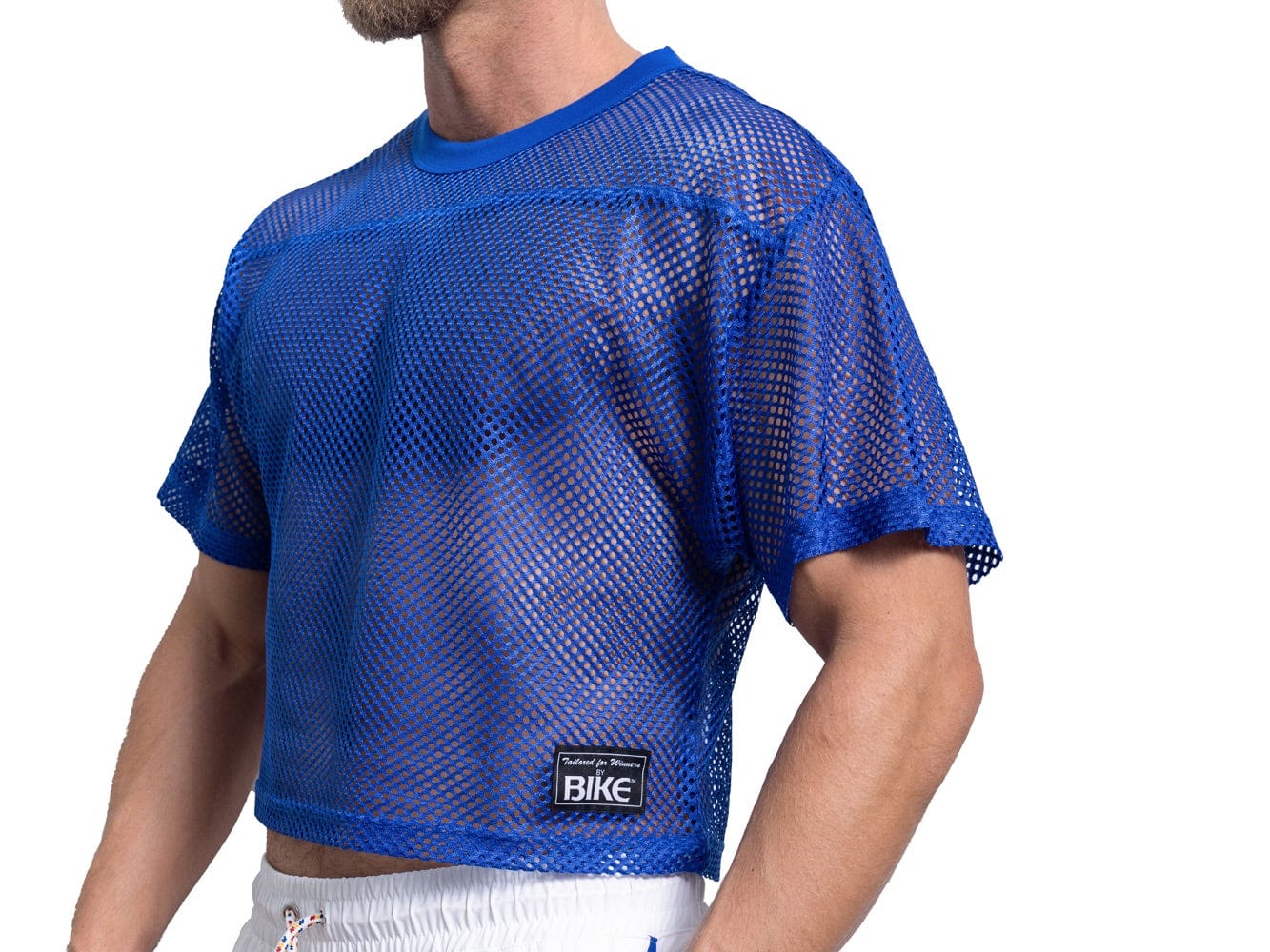 BIKE's Blue crop football jersey made of mesh