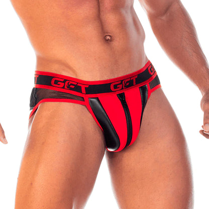 2 Fetiche Red Zipper Brief