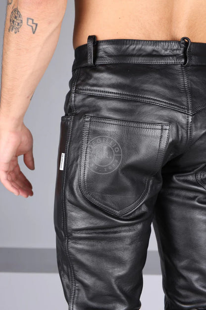 Berlin Leather 5 Pocket Pants - Black