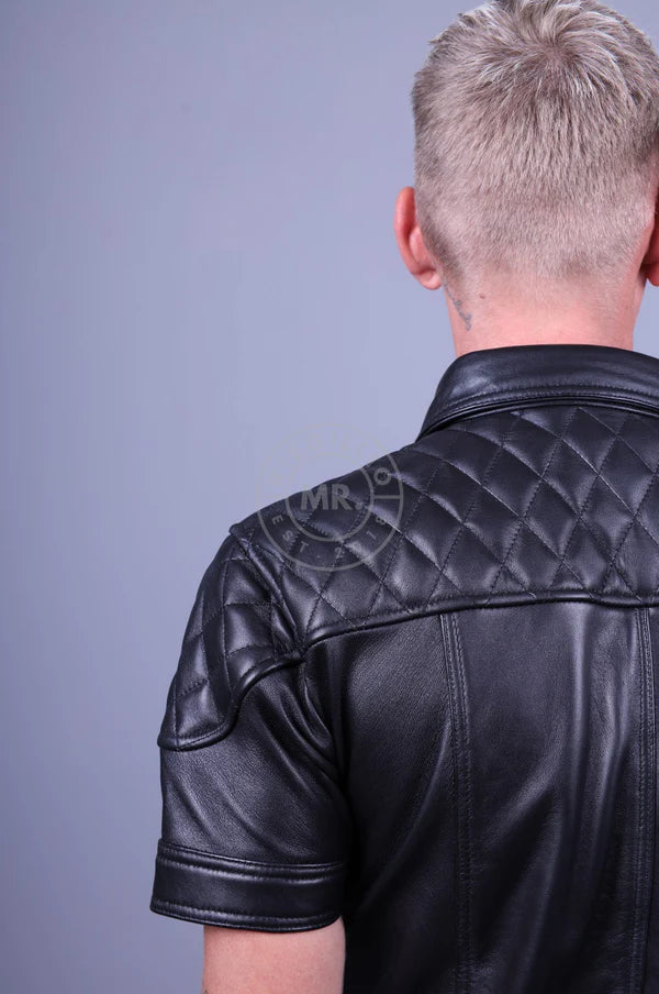 Black Leather Padded Shirt