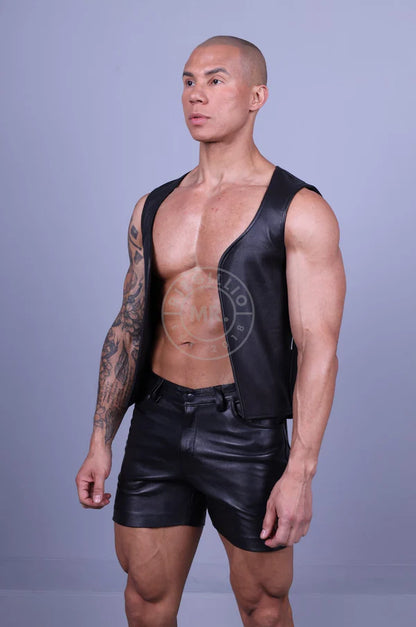 Leather Vest - Black