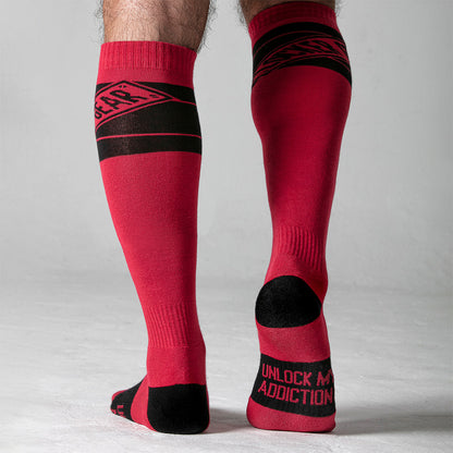 Sportswear fetish - Men's red and black socks