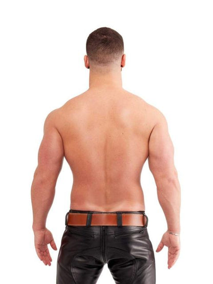 Stitched Leather Belt - Brown