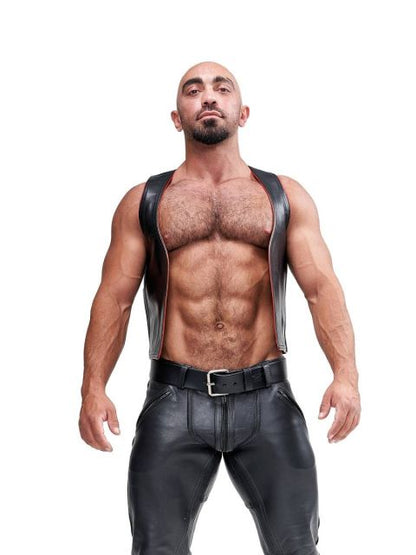 Leather Muscle Vest With FIST Logo