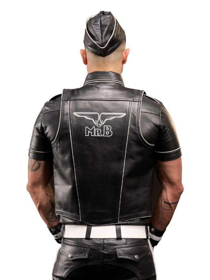 Leather Muscle Vest With MISTER B Logo