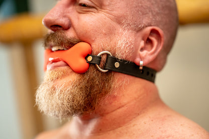Leather Silicone Puppy Bone Gag