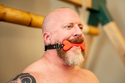 Leather Silicone Puppy Bone Gag