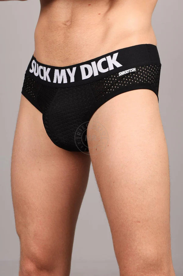 SNKRFTSH Mesh Jock SUCK MY DICK - Black